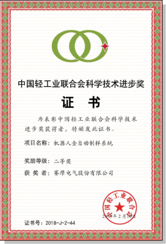 中國輕工業聯合會二等獎 